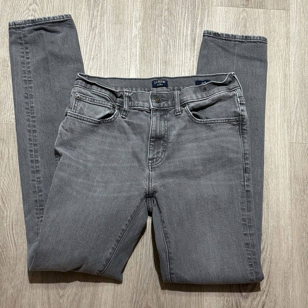 J.Crew 9" Mid Rise Skinny Jeans Women's 29 gray Denim Signature Stretch Casual.